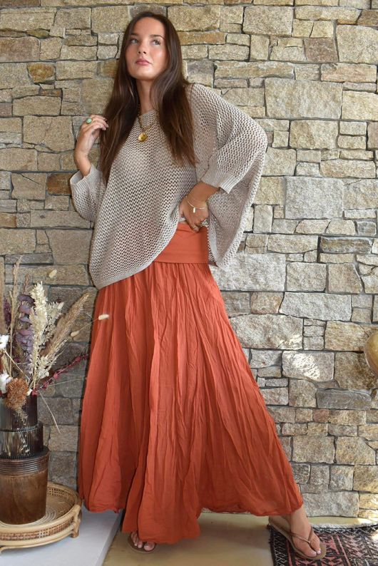 Songbird Bandeau Skirt Dress Rust